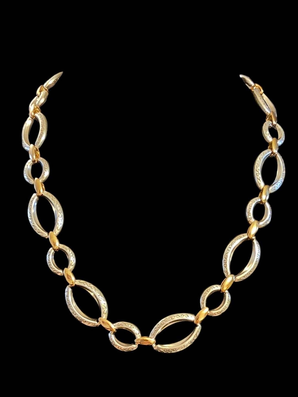 Brighton Alta Gold n Silver Tone Embossed Necklace